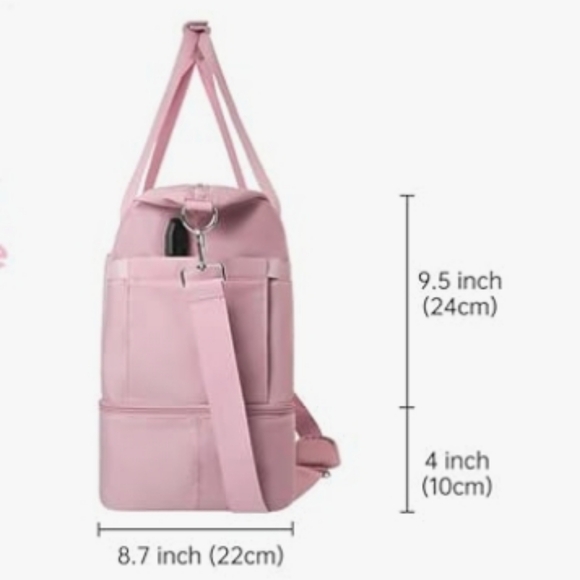 Pink Weekender/Gym/Travel Bag with 7 Compartments - Picture 5 of 7